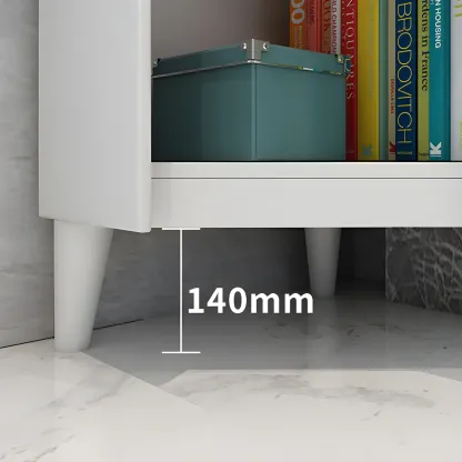 Scandinavian Walnut Wood Corner Bookcase 3-Tier Image - 12