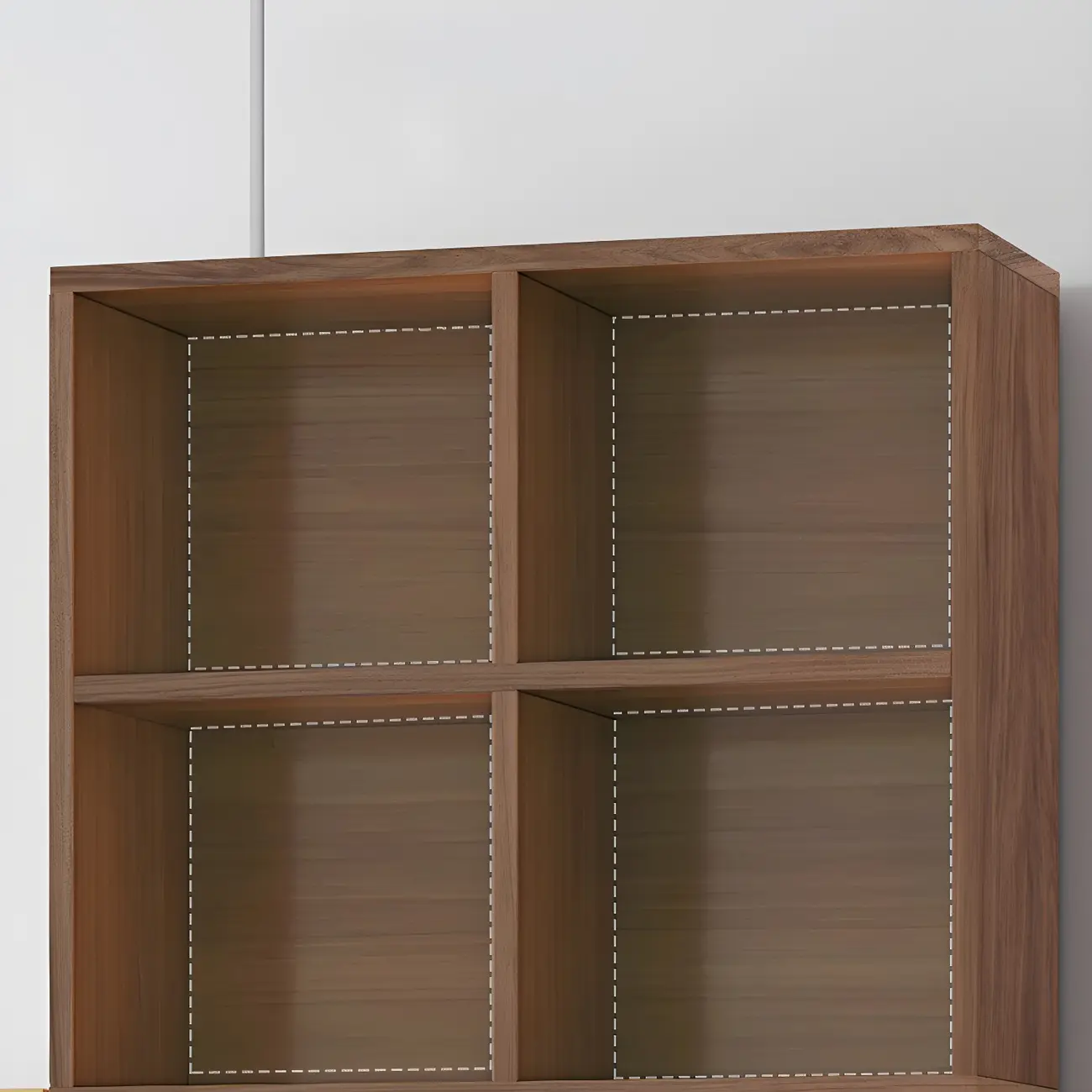 Narrow Tall Brown Wood 6-Shelf Closed Back Bookcase Image - 6 | homeyfad