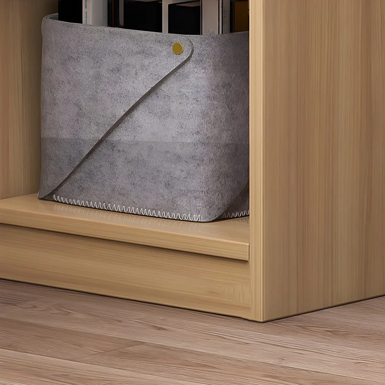 Narrow Tall Brown Wood 6-Shelf Closed Back Bookcase Image - 8 | homeyfad