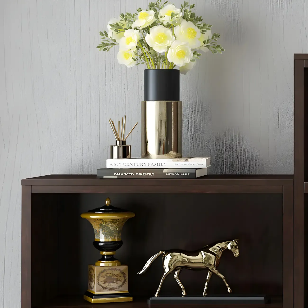 Modern Beech Wood Bookcase with Drawer for Office Image - 13