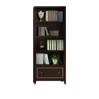 Modern Beech Wood Bookcase with Drawer for Office Image - 14