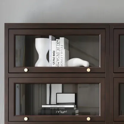 Modern Beech Wood Bookcase with Drawer for Office Image - 18