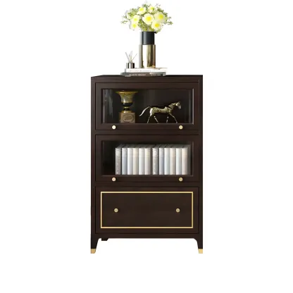 Modern Beech Wood Bookcase with Drawer for Office Image - 19