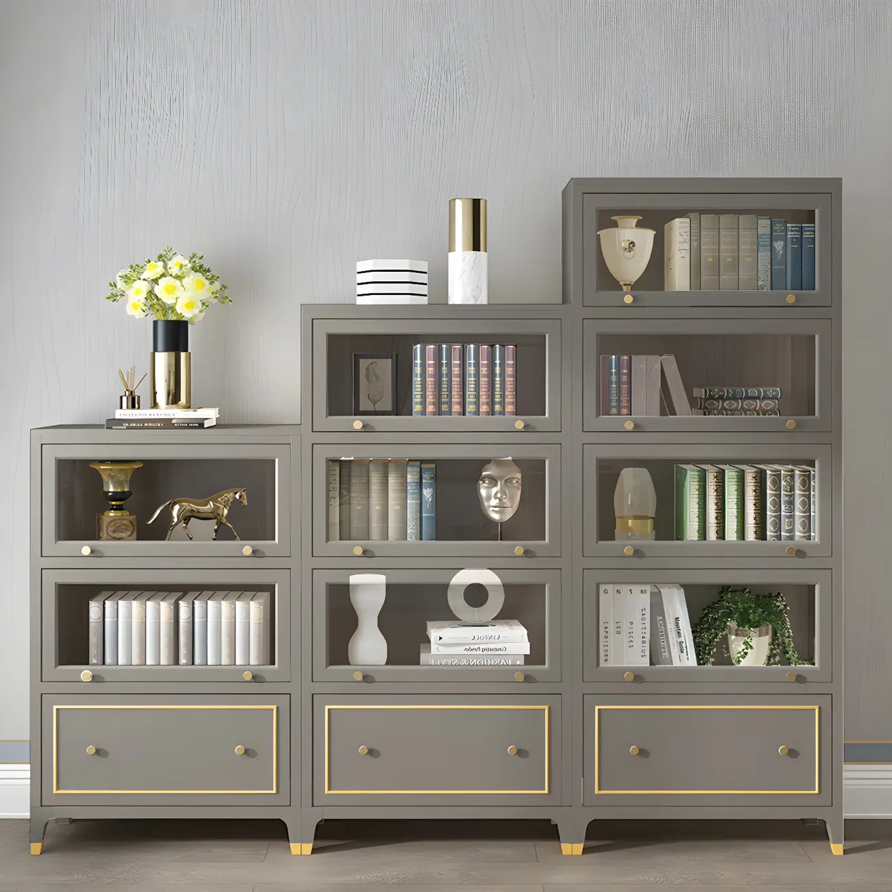 Modern Beech Wood Bookcase with Drawer for Office Image - 22 | homeyfad