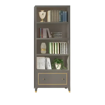Modern Beech Wood Bookcase with Drawer for Office Image - 23