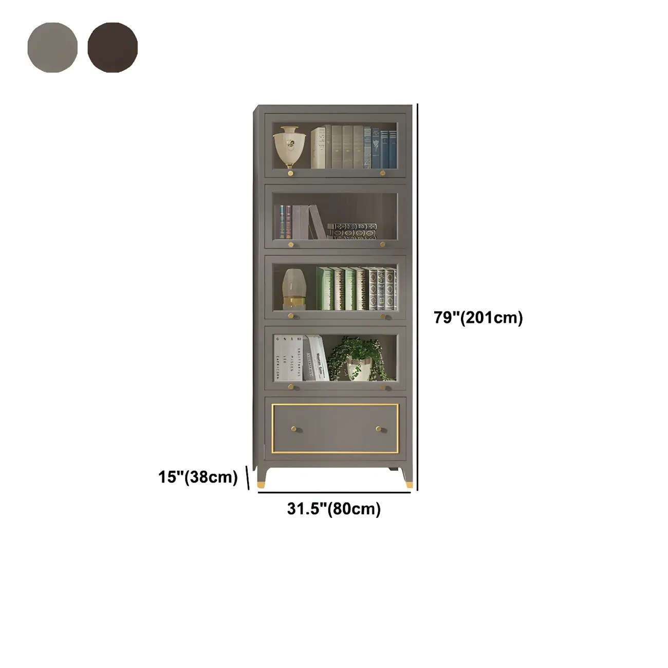 Modern Beech Wood Bookcase with Drawer for Office Image - 28 | homeyfad