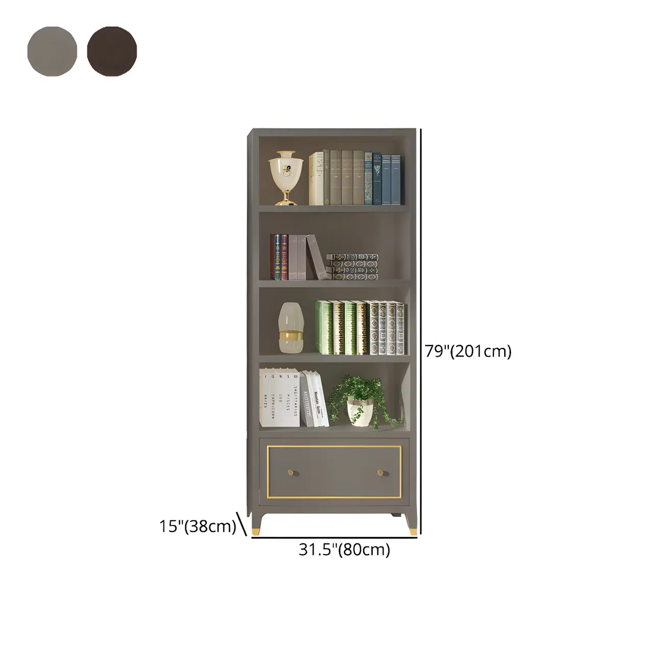 Modern Beech Wood Bookcase with Drawer for Office Image - 29 | homeyfad