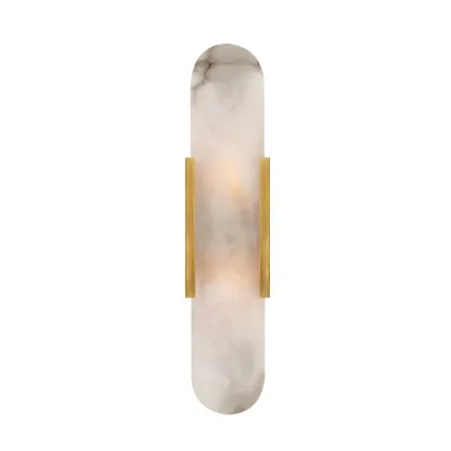 Decorative Alabaster Shade Glow 2-Light Oval Wall Sconce Light Image - 5