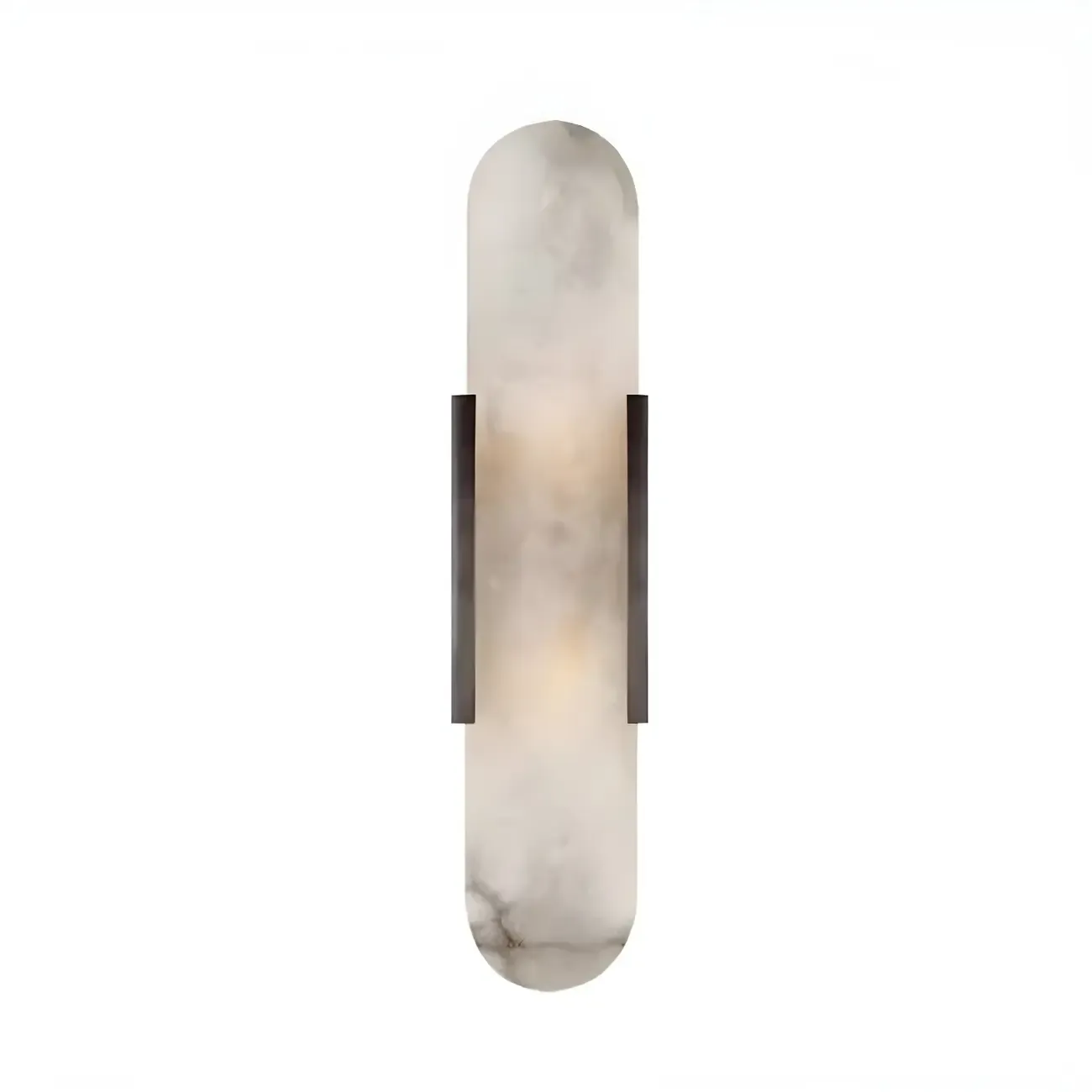 Decorative Alabaster Shade Glow 2-Light Oval Wall Sconce Light Image - 7