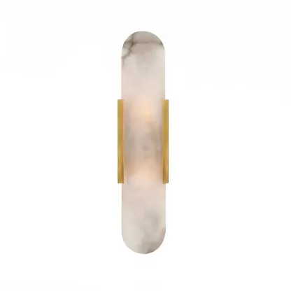 Decorative Alabaster Shade Glow 2-Light Oval Wall Sconce Light Image - 8