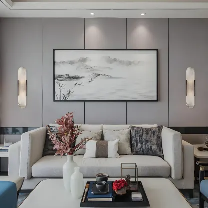 Decorative Alabaster Shade Glow 2-Light Oval Wall Sconce Light Image - 9