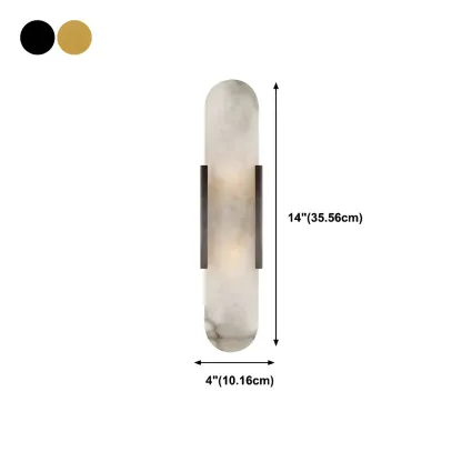 Decorative Alabaster Shade Glow 2-Light Oval Wall Sconce Light #size