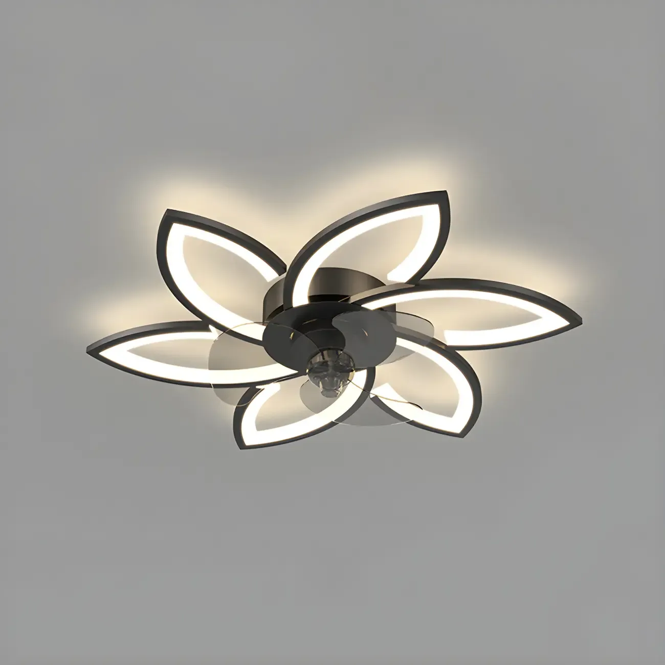 Modern LED Ceiling Fan Light with Acrylic Shade Image - 3