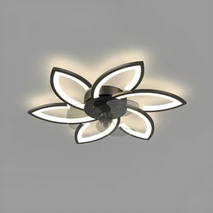 Modern LED Ceiling Fan Light with Acrylic Shade Image - 3