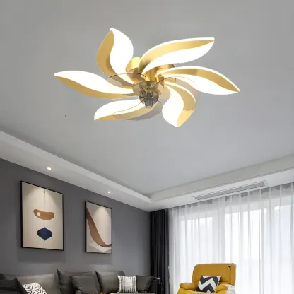 Modern LED Ceiling Fan Light with Acrylic Shade Image - 1