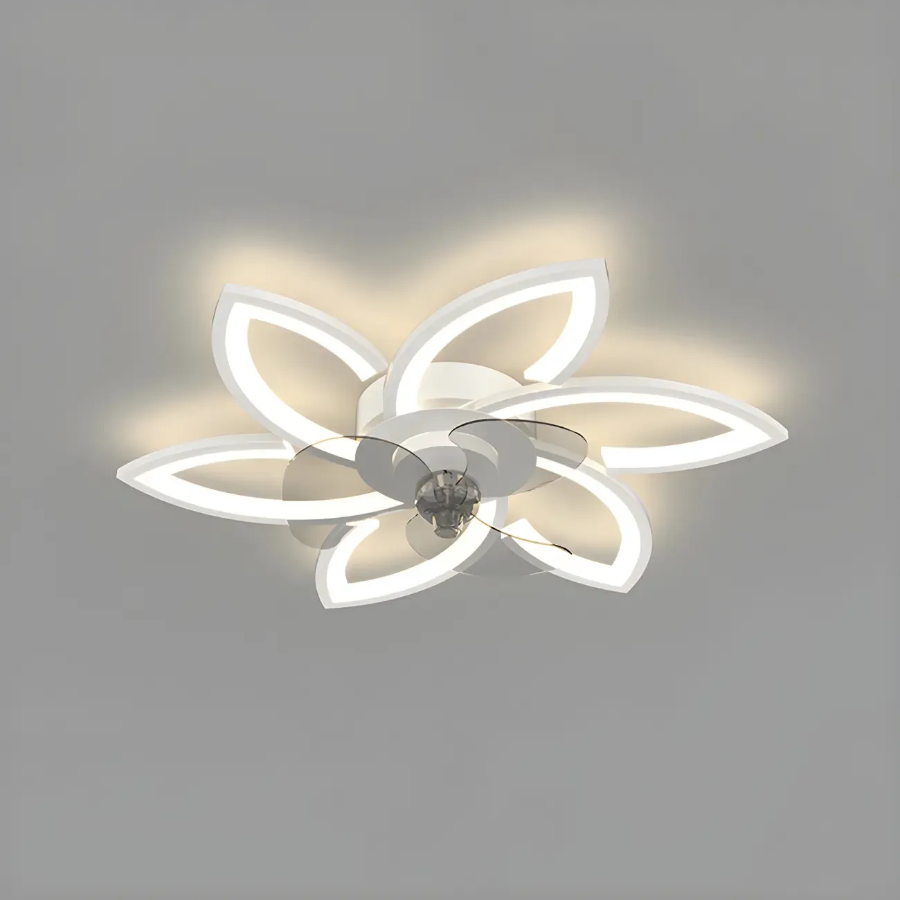 Modern LED Ceiling Fan Light with Acrylic Shade Image - 5
