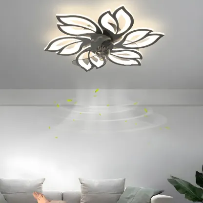 Modern LED Ceiling Fan Light with Acrylic Shade Image - 7