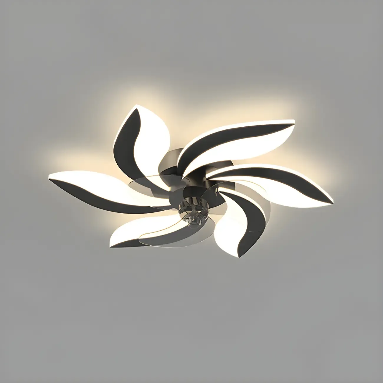 Modern LED Ceiling Fan Light with Acrylic Shade Image - 8