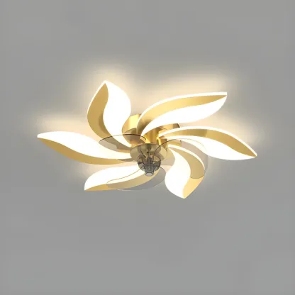 Modern LED Ceiling Fan Light with Acrylic Shade Image - 9