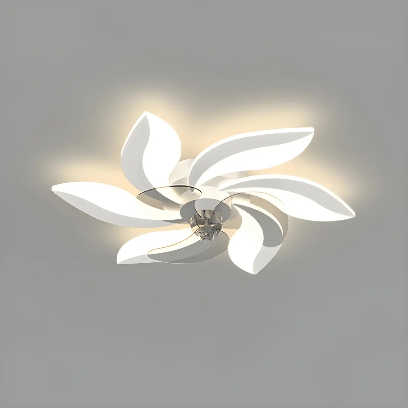 Modern LED Ceiling Fan Light with Acrylic Shade Image - 12