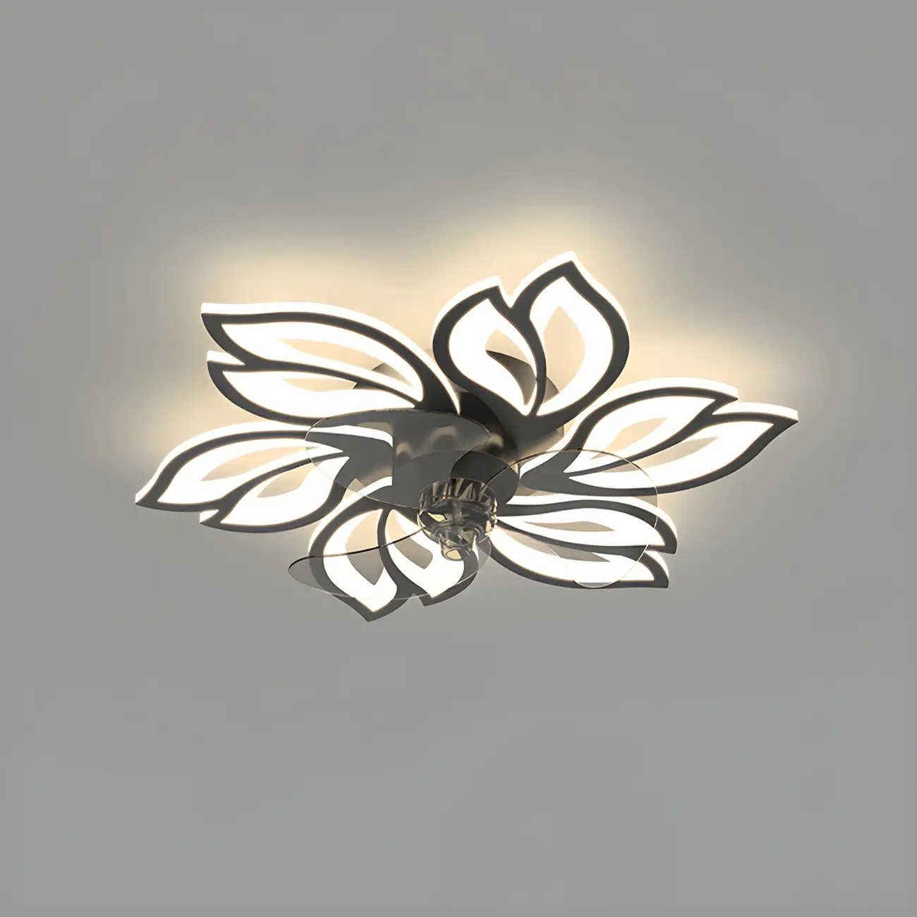 Modern LED Ceiling Fan Light with Acrylic Shade Image - 14 | homeyfad