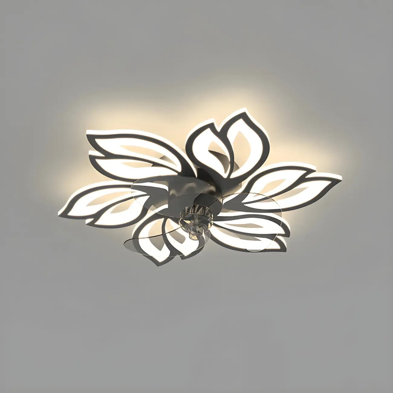 Modern LED Ceiling Fan Light with Acrylic Shade Image - 14