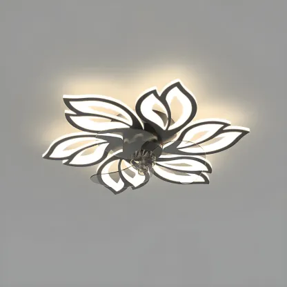 Modern LED Ceiling Fan Light with Acrylic Shade Image - 14