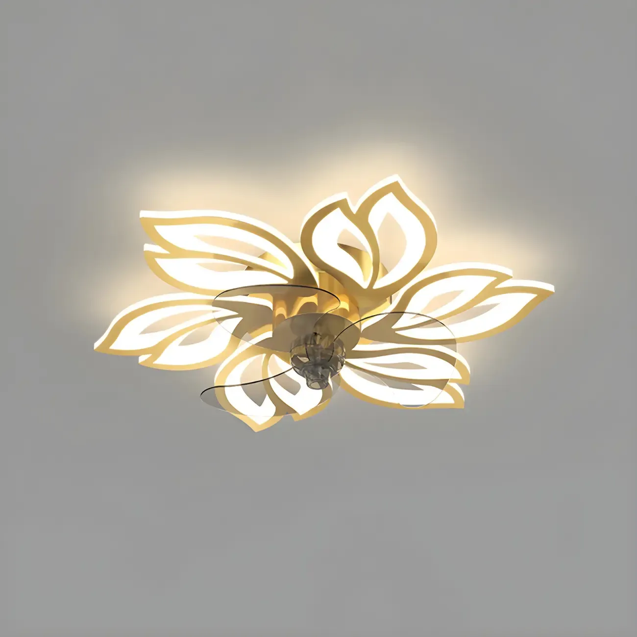 Modern LED Ceiling Fan Light with Acrylic Shade Image - 15