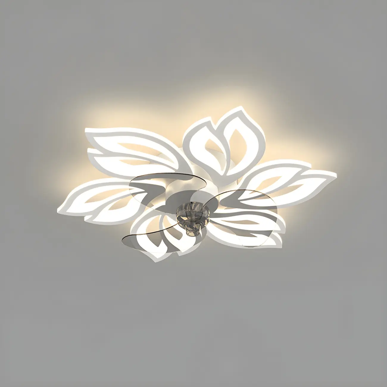 Modern LED Ceiling Fan Light with Acrylic Shade Image - 17 | homeyfad