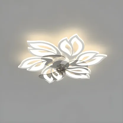 Modern LED Ceiling Fan Light with Acrylic Shade Image - 17