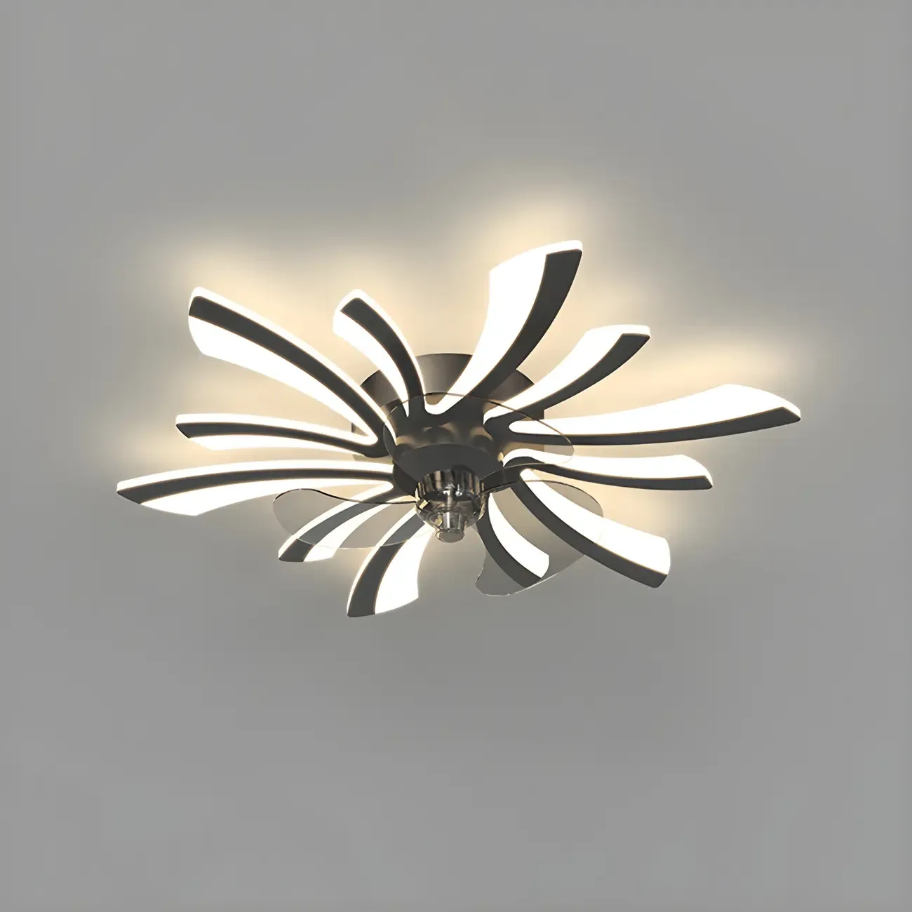 Modern LED Ceiling Fan Light with Acrylic Shade Image - 19