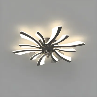 Modern LED Ceiling Fan Light with Acrylic Shade Image - 19