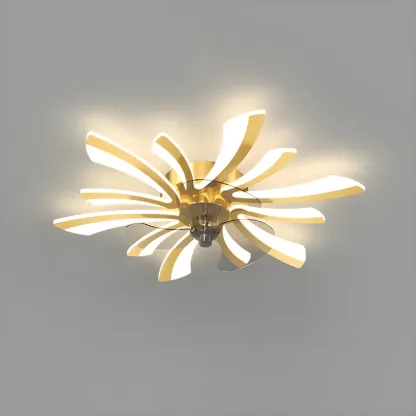 Modern LED Ceiling Fan Light with Acrylic Shade Image - 22