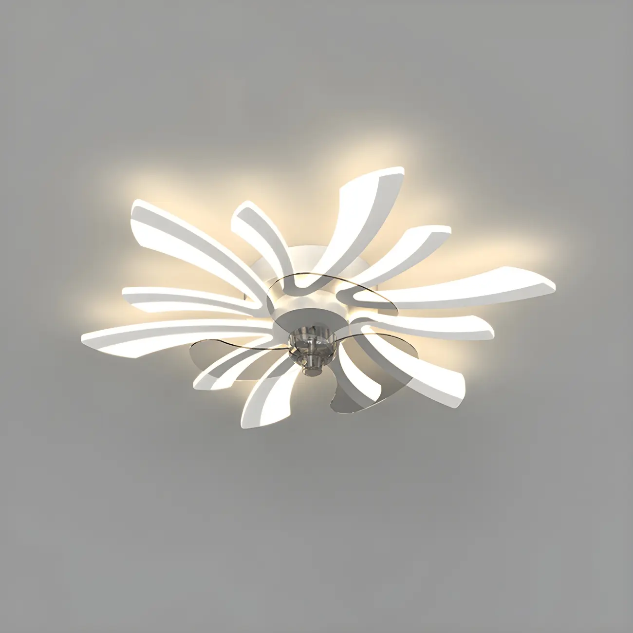Modern LED Ceiling Fan Light with Acrylic Shade Image - 23 | homeyfad