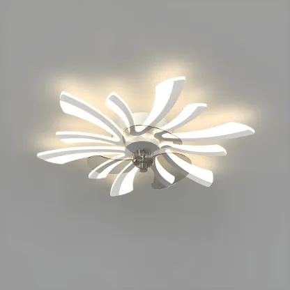 Modern LED Ceiling Fan Light with Acrylic Shade Image - 23