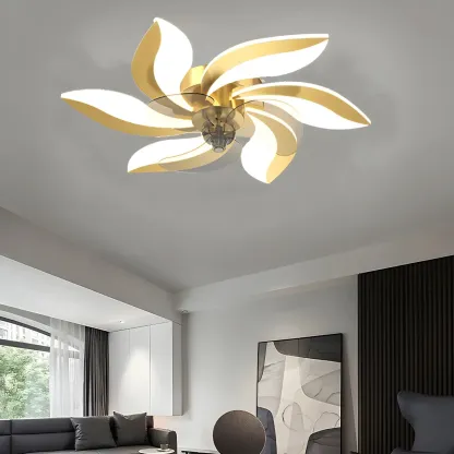 Modern LED Ceiling Fan Light with Acrylic Shade Image - 25