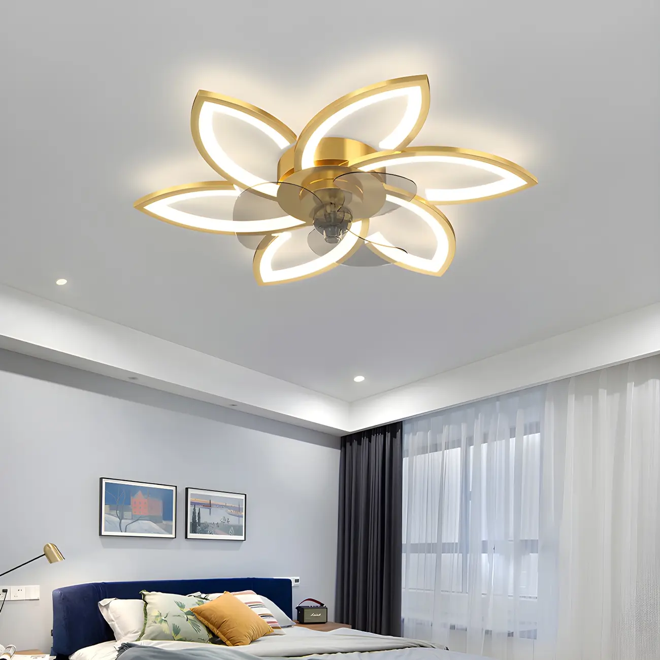 Modern LED Ceiling Fan Light with Acrylic Shade Image - 26 | homeyfad