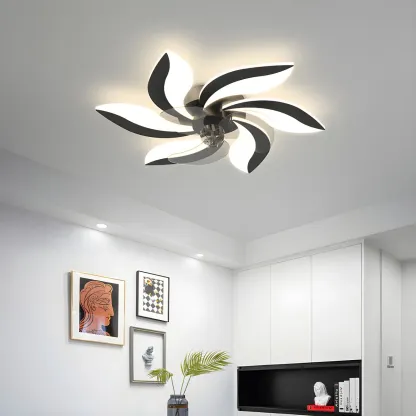 Modern LED Ceiling Fan Light with Acrylic Shade Image - 27