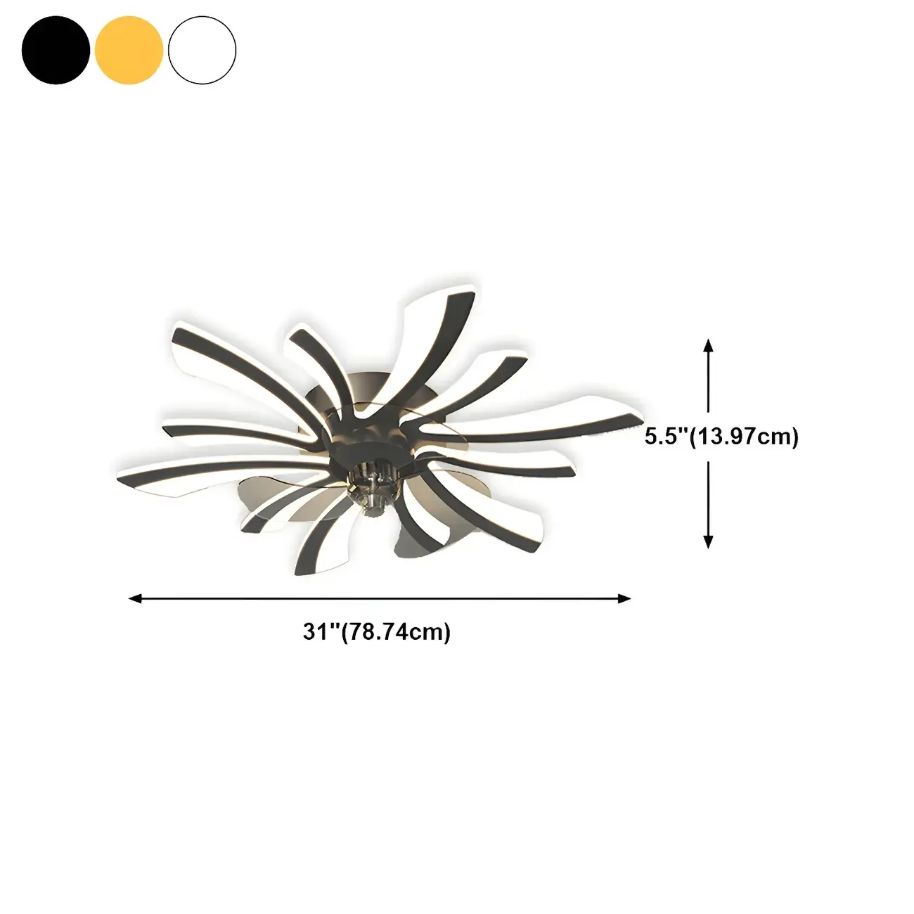 Modern LED Ceiling Fan Light with Acrylic Shade Image - 29