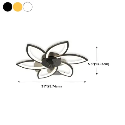 Modern LED Ceiling Fan Light with Acrylic Shade Image - 31