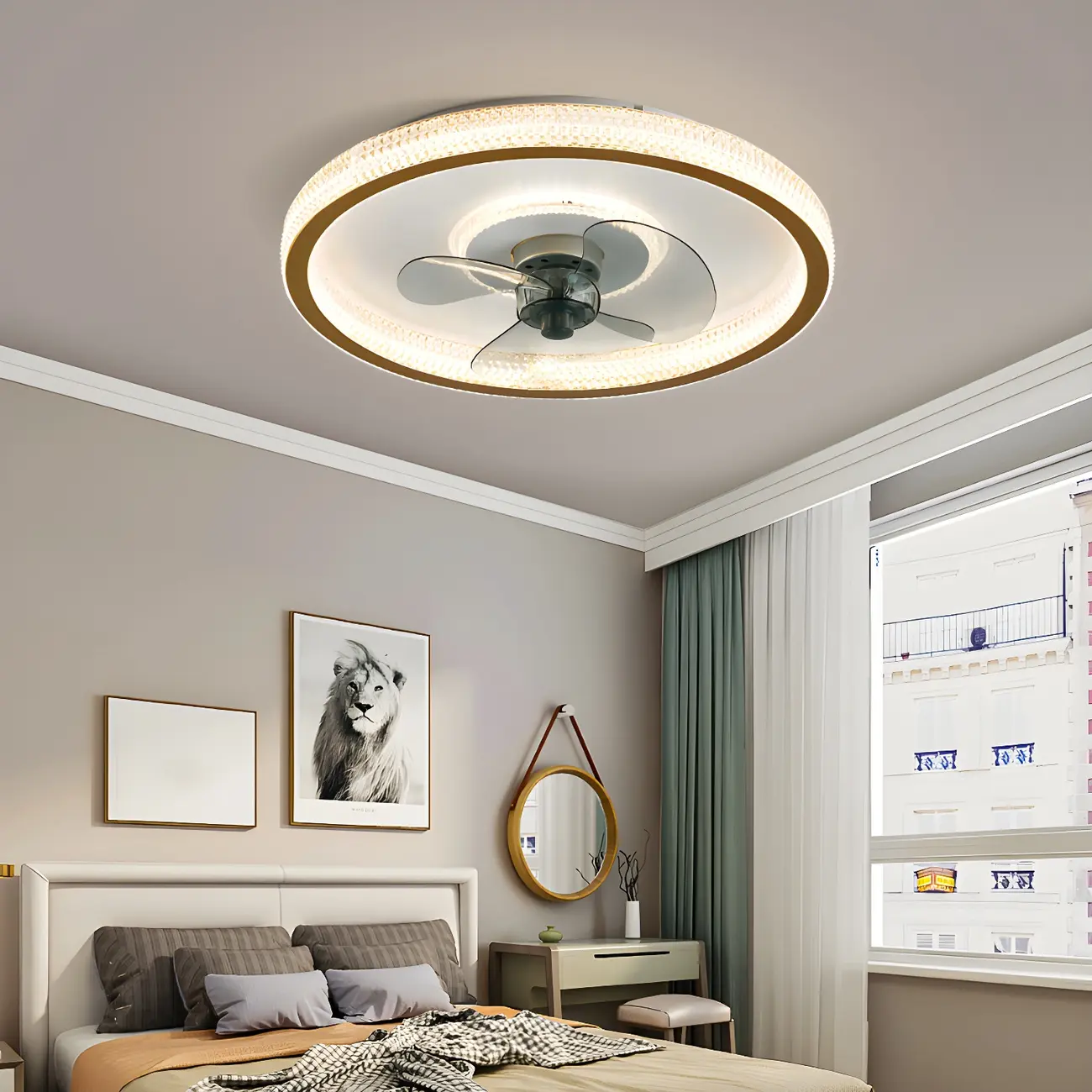 2-Light LED 3-Blade Flush Mount Ceiling Fan with Remote Image - 1 | homeyfad