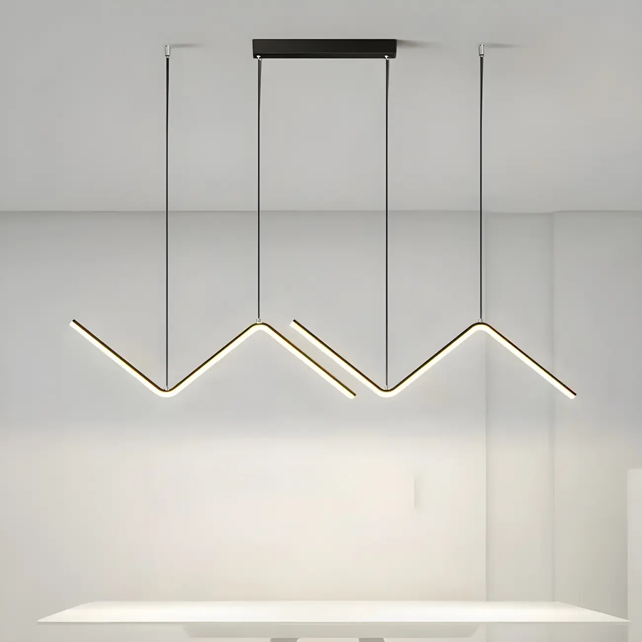 Simple Modern Metal Linear LED Pendant Light Image - 4 | homeyfad