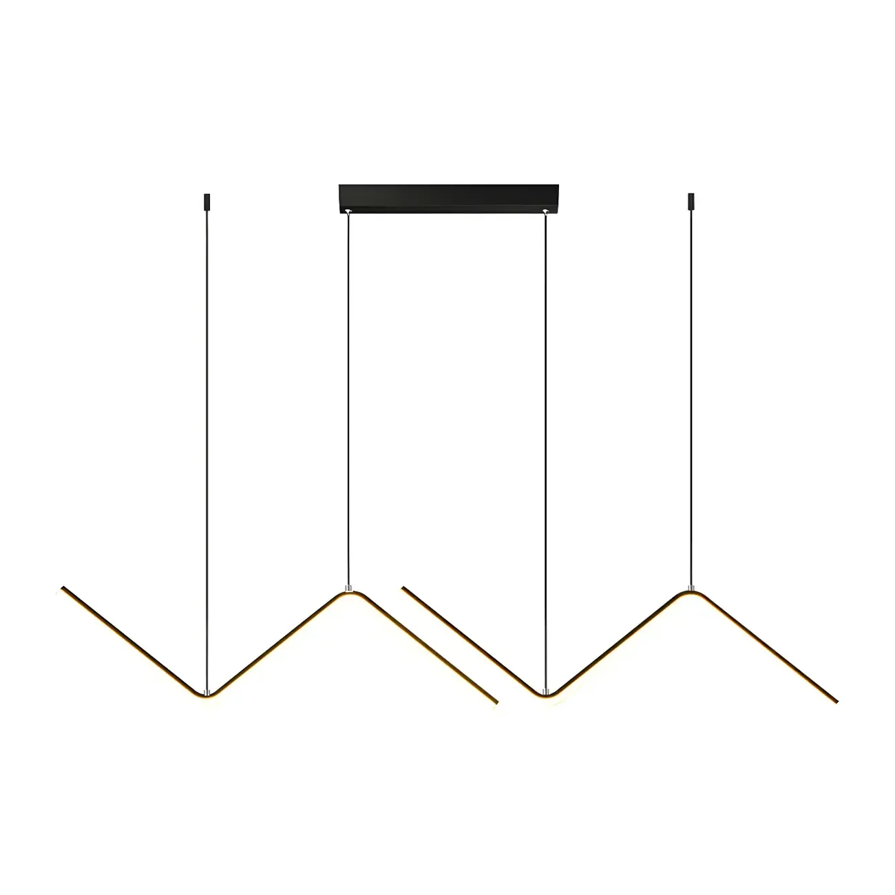 Simple Modern Metal Linear LED Pendant Light Image - 5