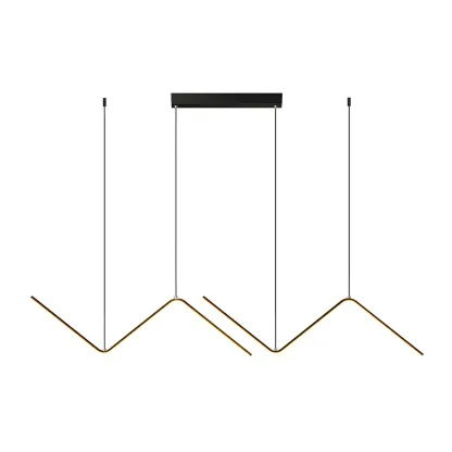 Simple Modern Metal Linear LED Pendant Light Image - 5