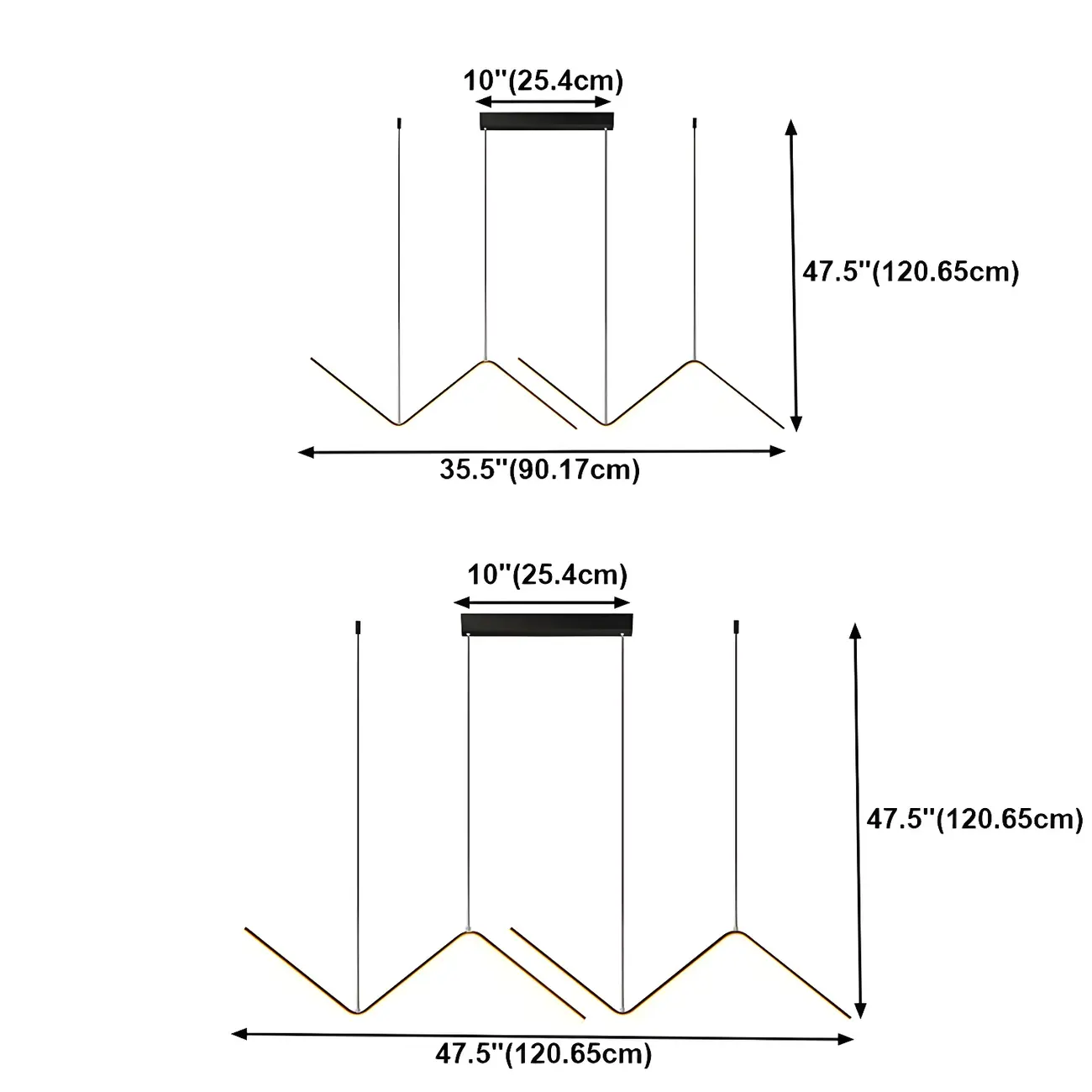 Simple Modern Metal Linear LED Pendant Light Image - 6 | homeyfad