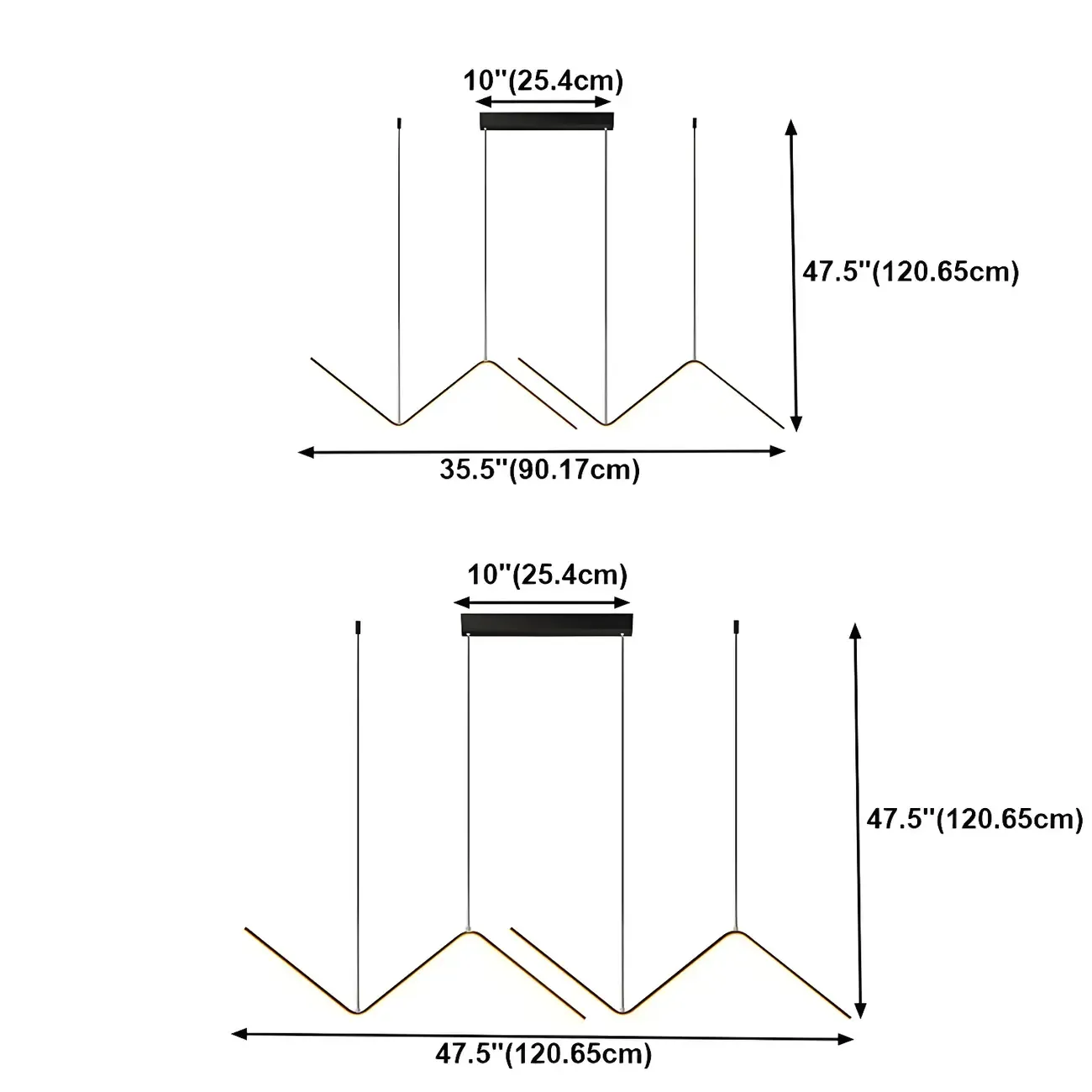 Simple Modern Metal Linear LED Pendant Light Image - 6
