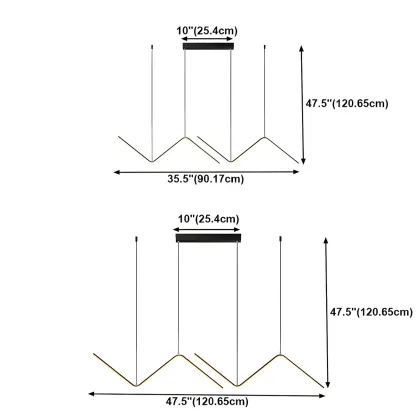 Simple Modern Metal Linear LED Pendant Light Image - 6