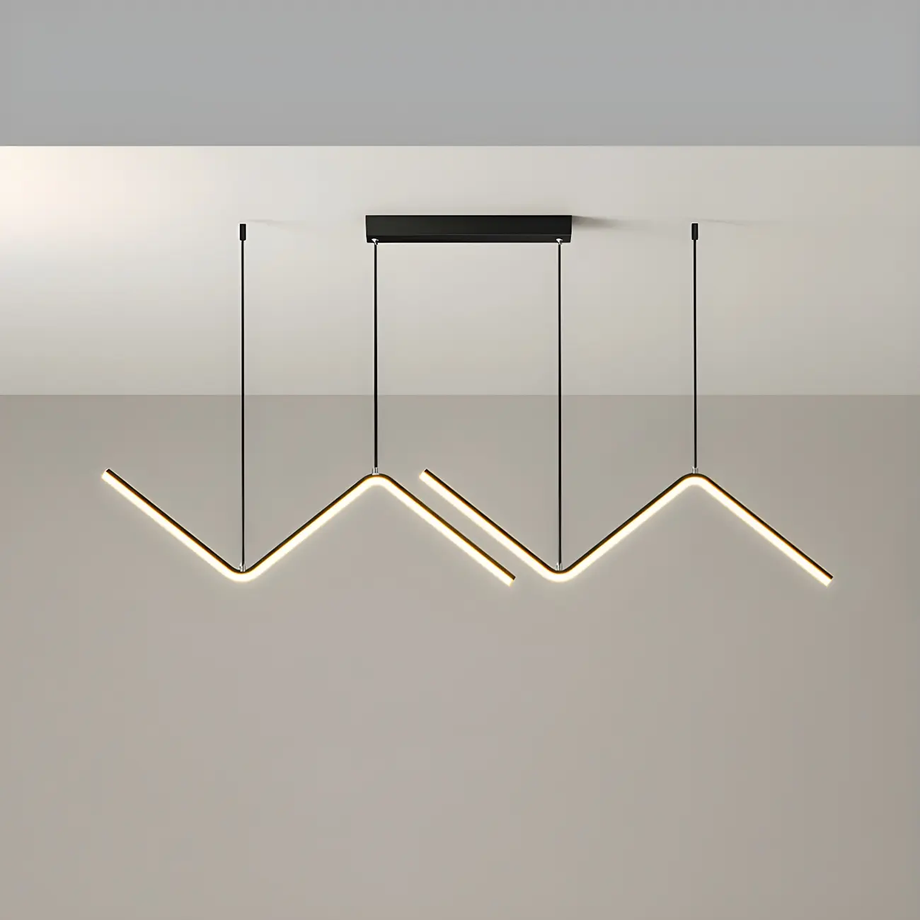 Simple Modern Metal Linear LED Pendant Light Image - 7 | homeyfad