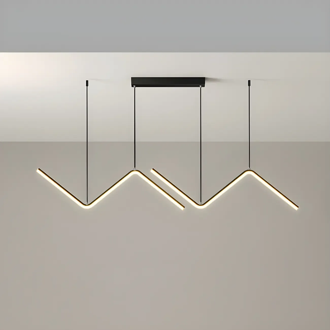Simple Modern Metal Linear LED Pendant Light Image - 7