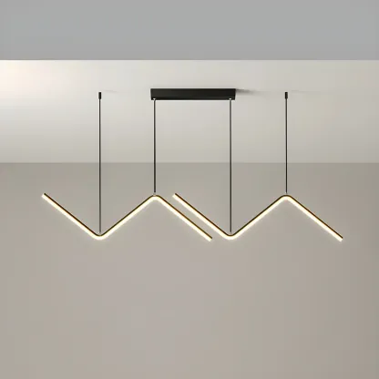 Simple Modern Metal Linear LED Pendant Light Image - 7